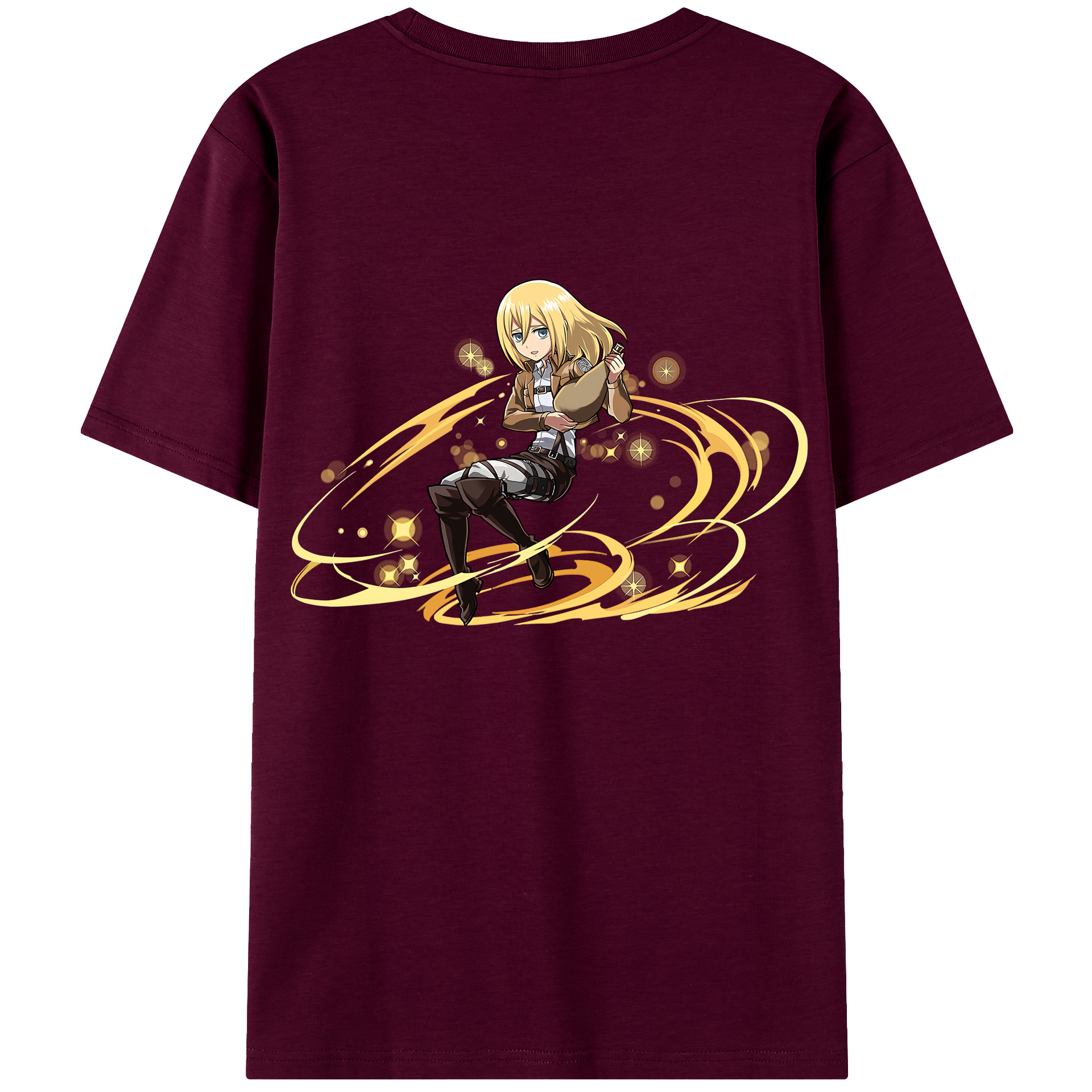 （画像用） 進撃の巨人 クリスタ·レンズ Attack on Titan Christa Lenz レディース半袖Tシャツ(バックプリント)